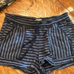 Navy and white striped shorts